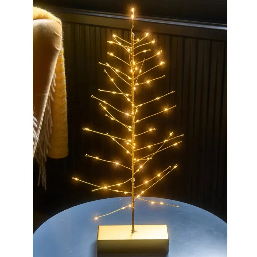 Golden LED Battery Operated Festive Tree 40cm