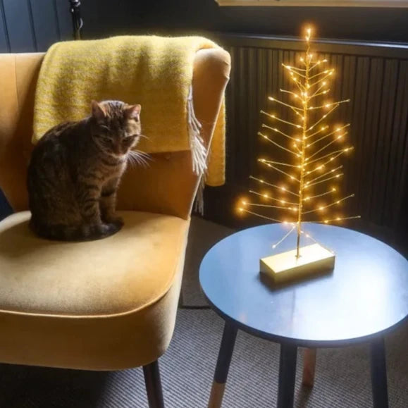 Golden LED Battery Operated Festive Tree 40cm | Annie Mo's