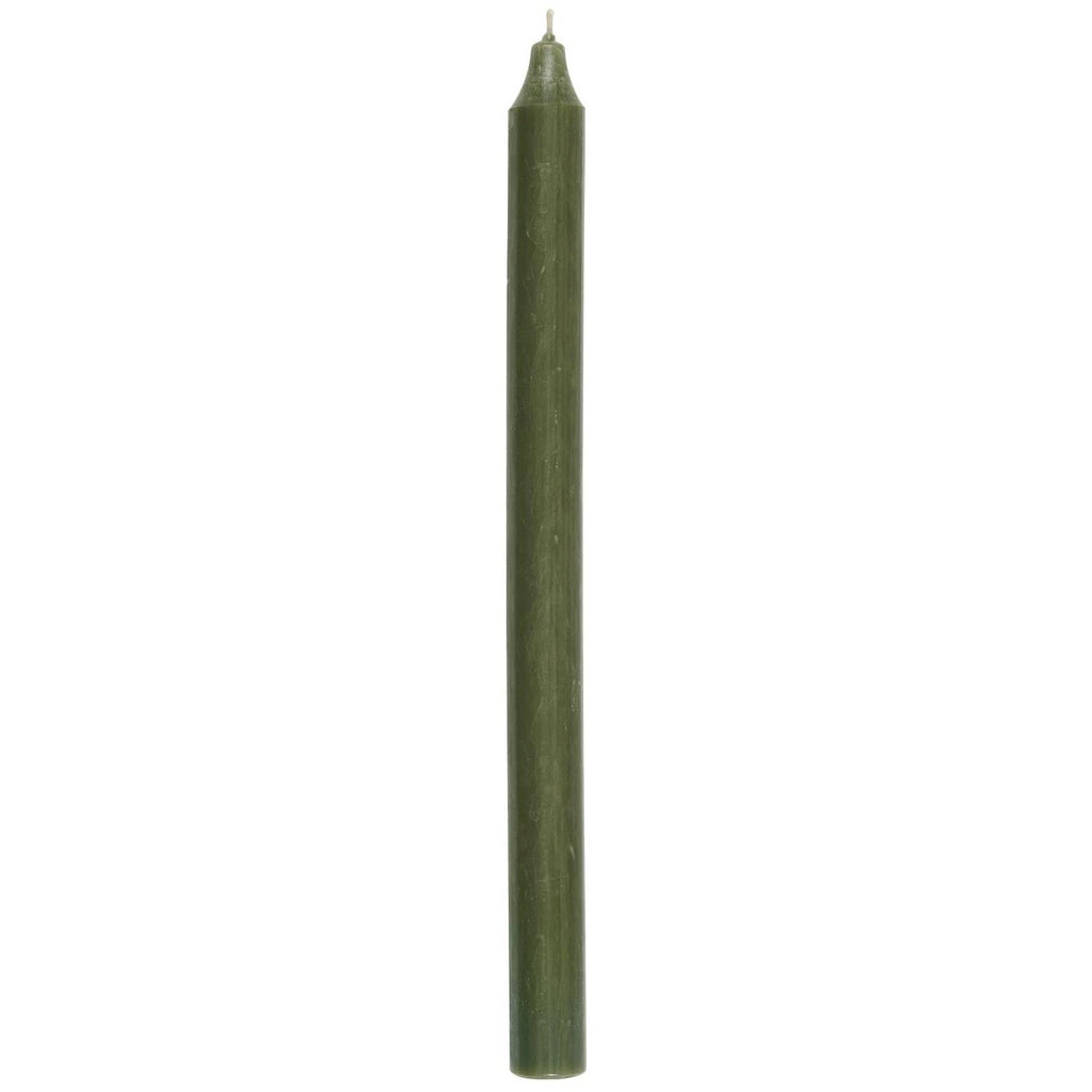 Forest Green Tall Rustic Dinner Candle 29cm | Annie Mo's