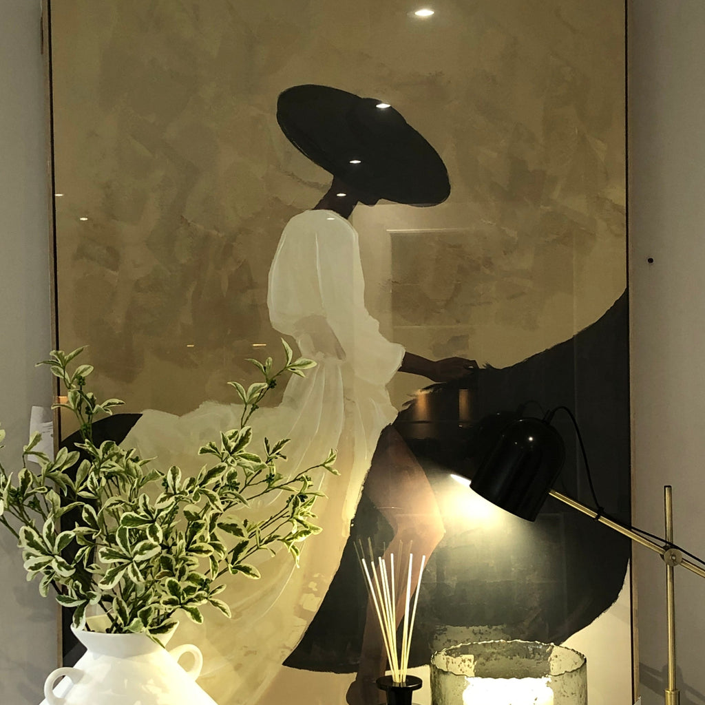 Framed Lady on Horse Print 140cmC