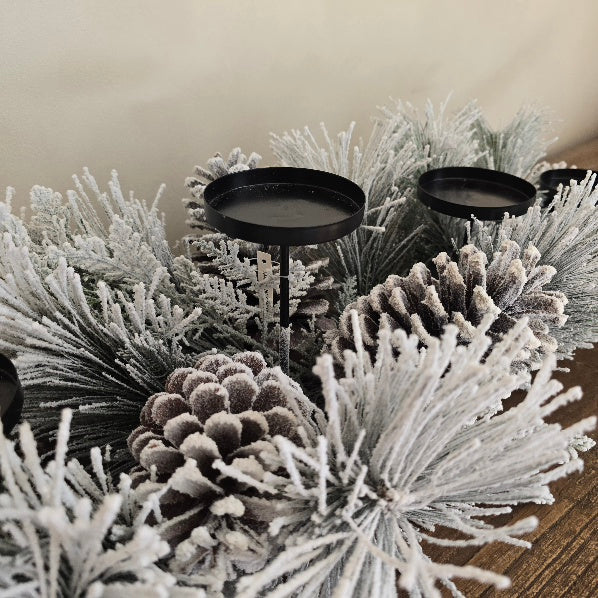 Frosted Pine Candle Holder 3