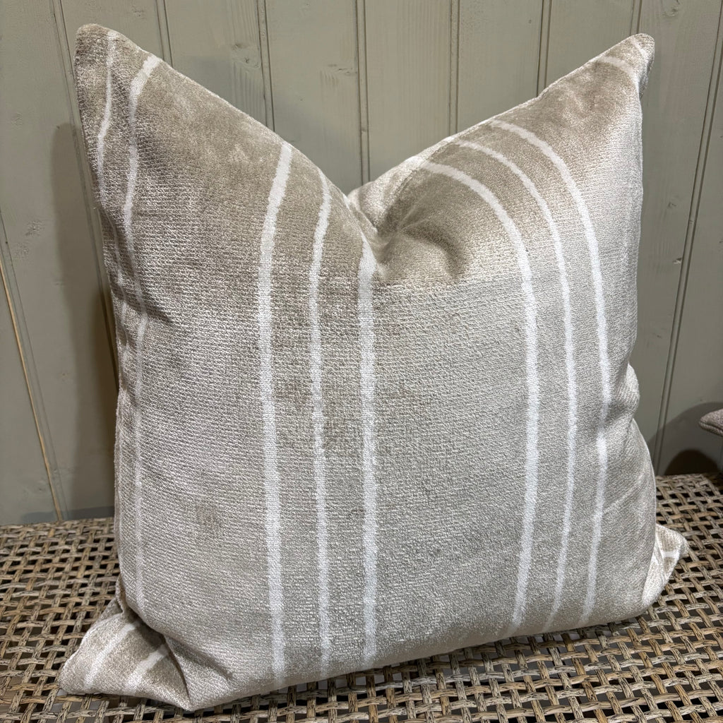 Timeless Stripe Beige 24.5" ROOTS Square Cushion - CLEARANCE