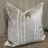 Timeless Stripe Beige 24.5" ROOTS Square Cushion - CLEARANCE