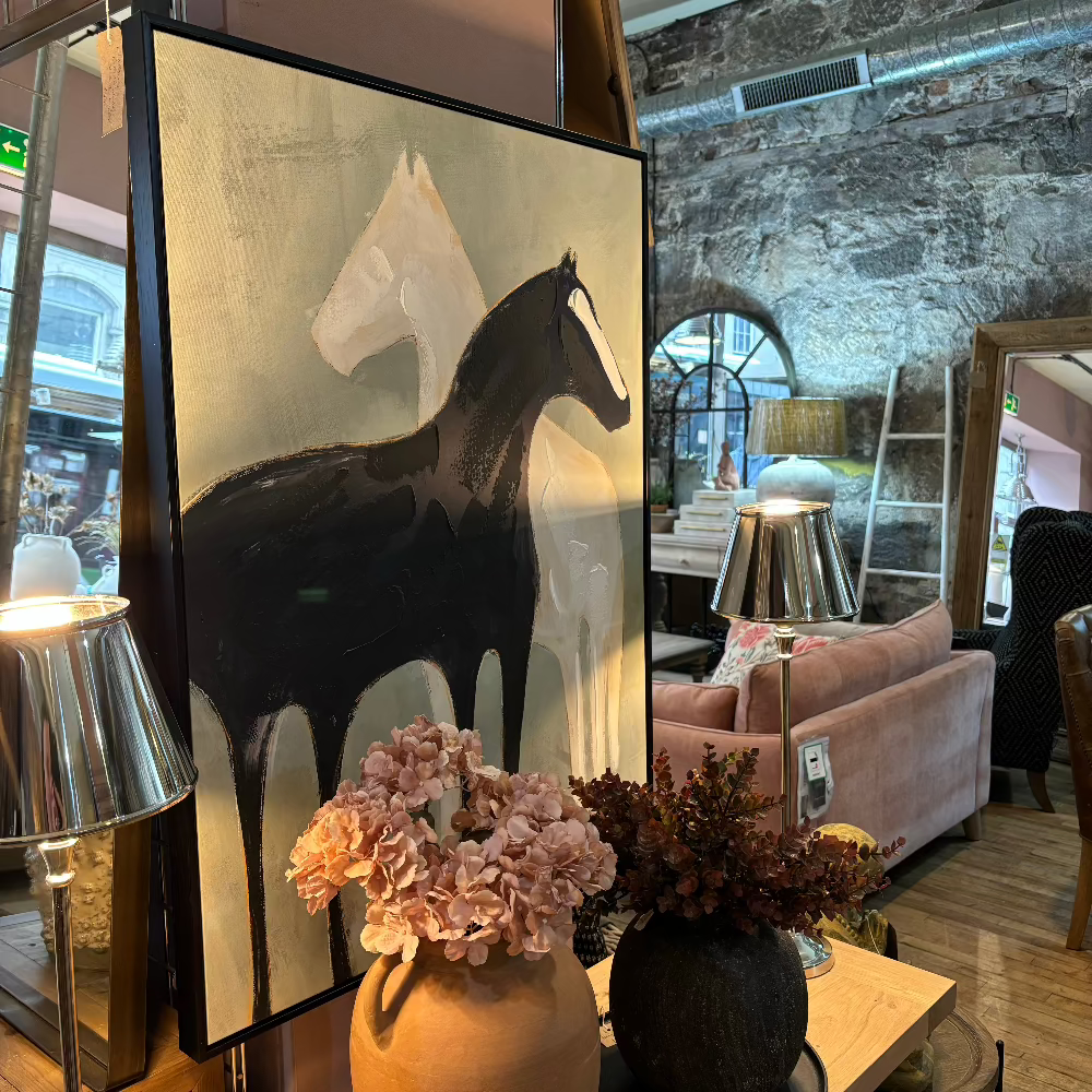 Stallion Shadows Framed Canvas 100cm