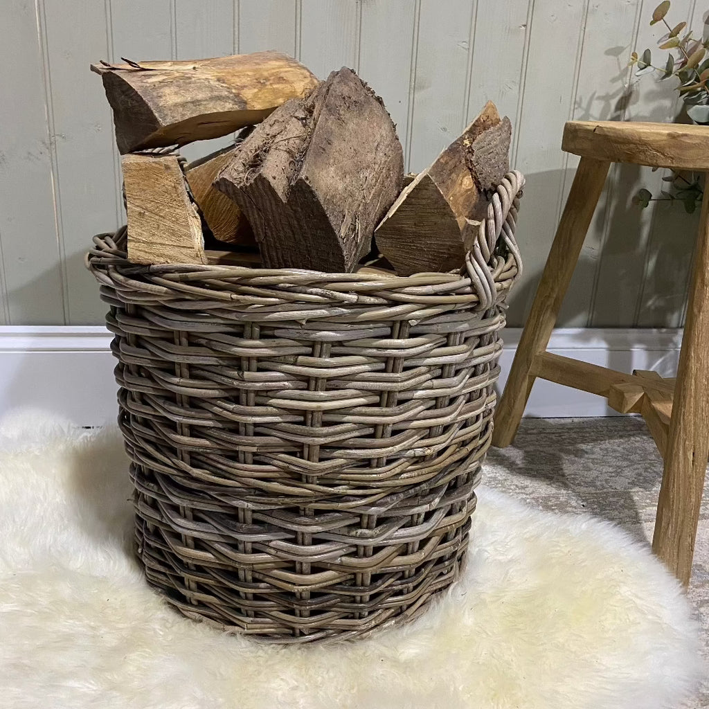 Round Baskets with Ear Handles and Jute Liners - Size Choice
