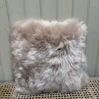 Taupe Sheepskin Cushion 40x40cm - CLEARANCE | Annie Mo's