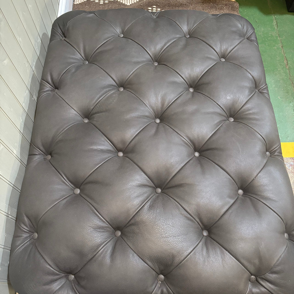 Baker Soul Graphite Leather Footstool 113cm - CLEARANCE