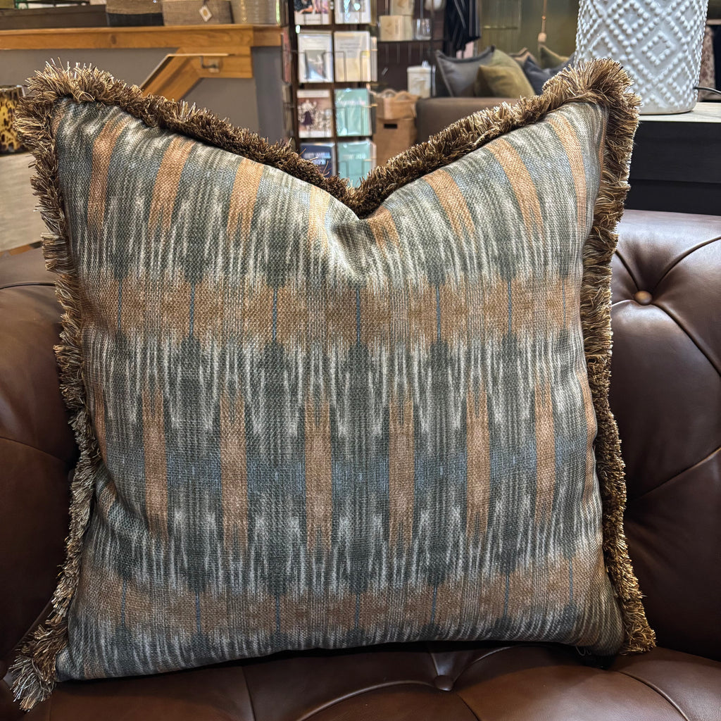 24.5" ROOTS Square Cushion - Kintra Ochre with Fringing