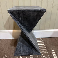 Grey Two Tone Z Shaped Side Table 59cm CLEARANCE | Annie Mo's