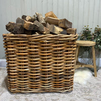 Large Natural Square Rattan Log Baskets - Size Choice | Annie Mo's - Large