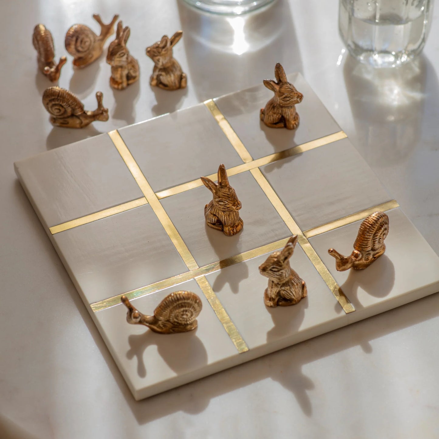 Langford Hare and Snail Noughts and Crosses – White 26cm