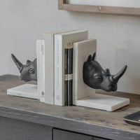 Macleod Rhino Bookends on Marble Base | Annie Mo's