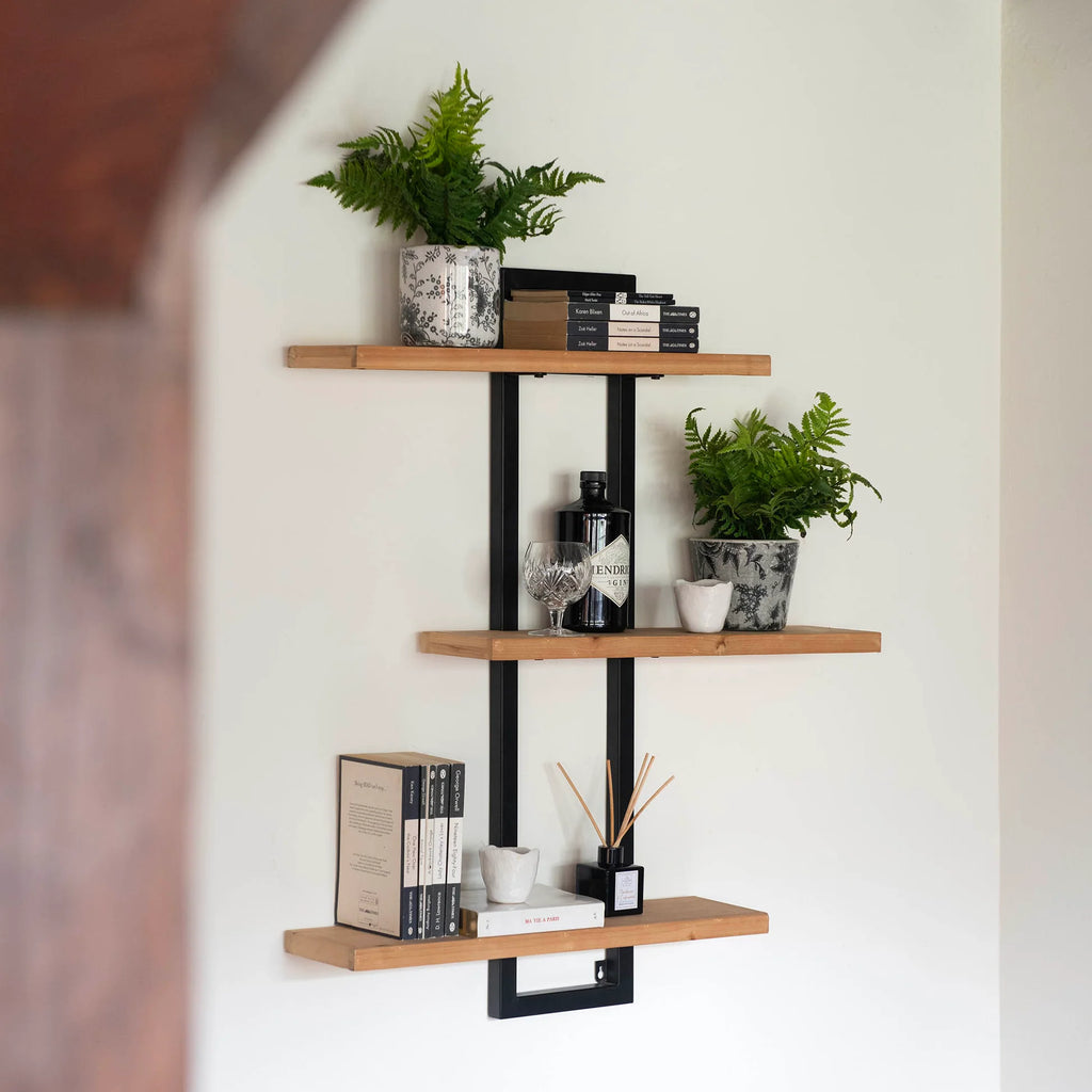 Portland Three Tiered Wall Shelf 75cm Wide | Annie Mo's