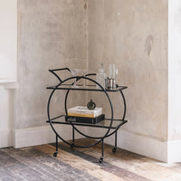 Portland Iron and Glass Drinks Trolley 75cm Wide | Annie Mo's