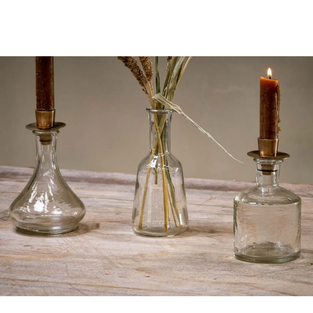 Glass Candlesticks - Clear