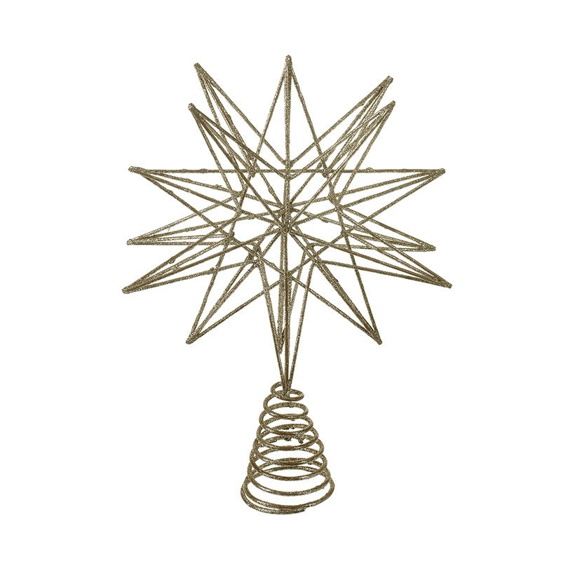 Gold Glitter Star Tree Topper 22cm | Annie Mo's