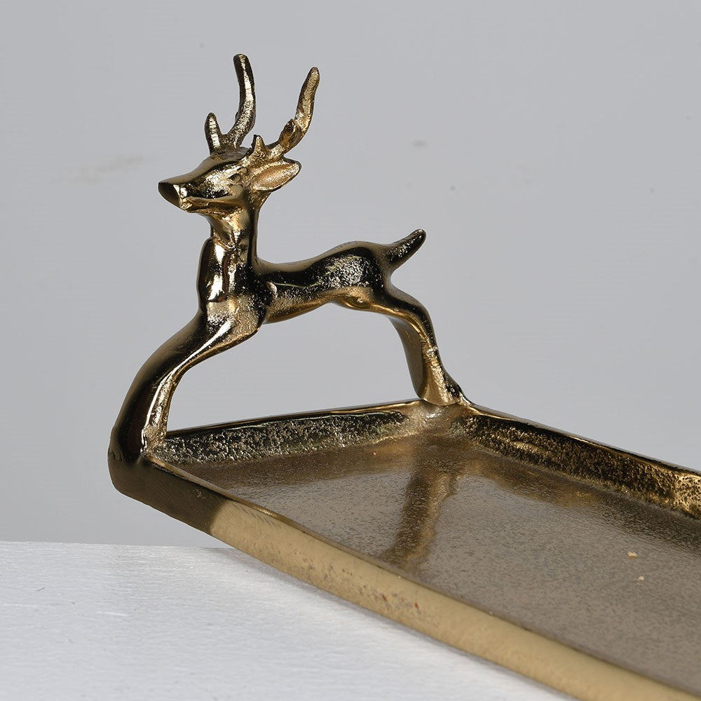 Gold Reindeer Tray 68cm-C