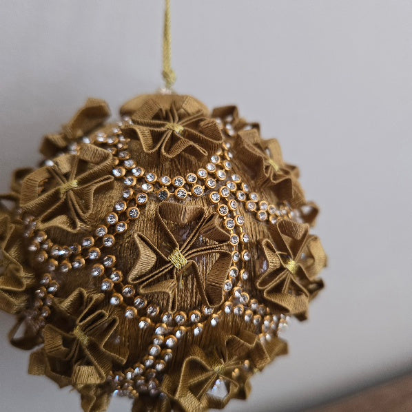 Gold Diamante Flower Bauble 2