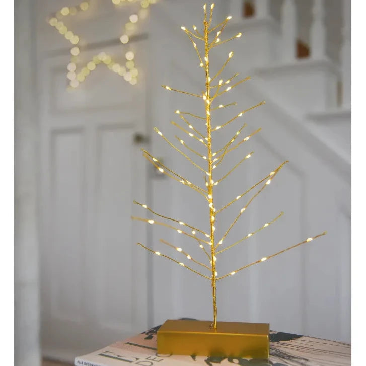 Golden LED Battery Operated Festive Tree 40cm