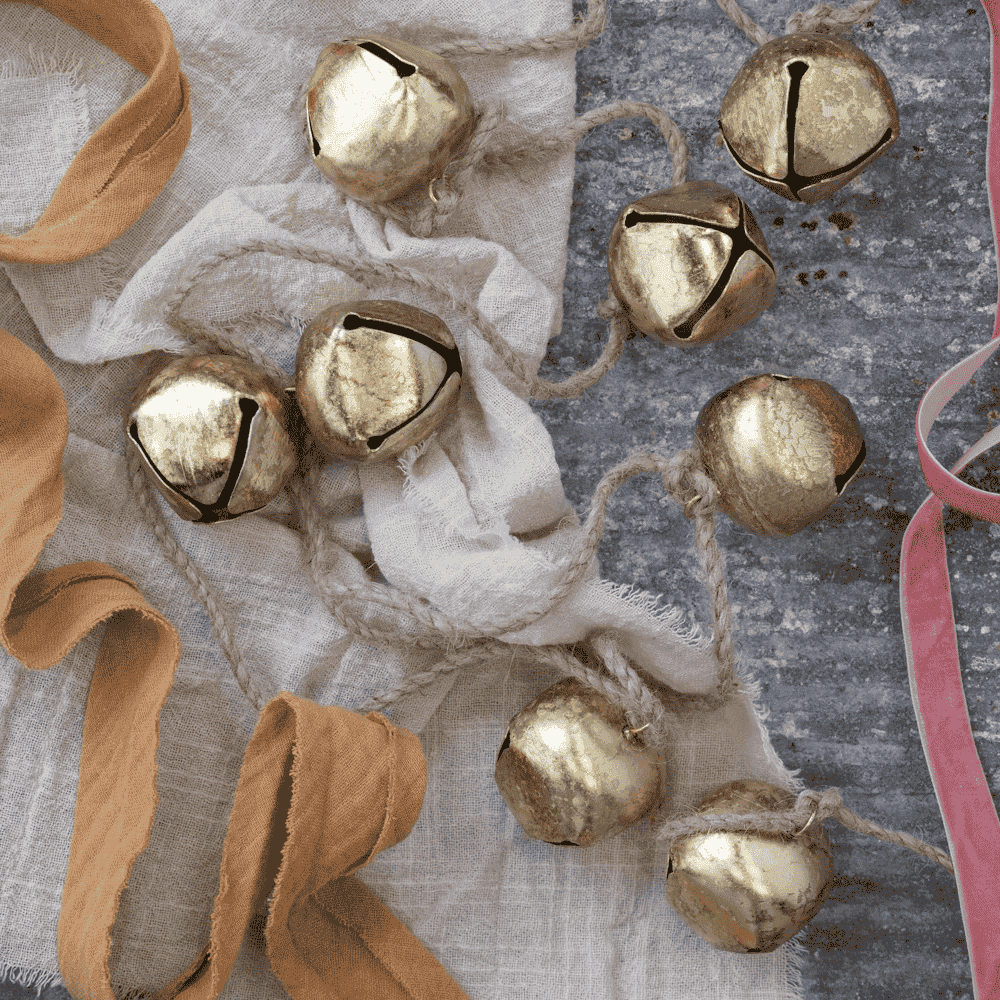 Golden Bell Garland Antique Gold 205cm-D