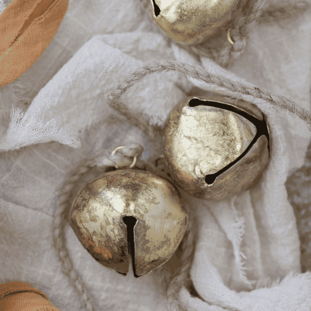 Golden Bell Garland Antique Gold 205cm-E