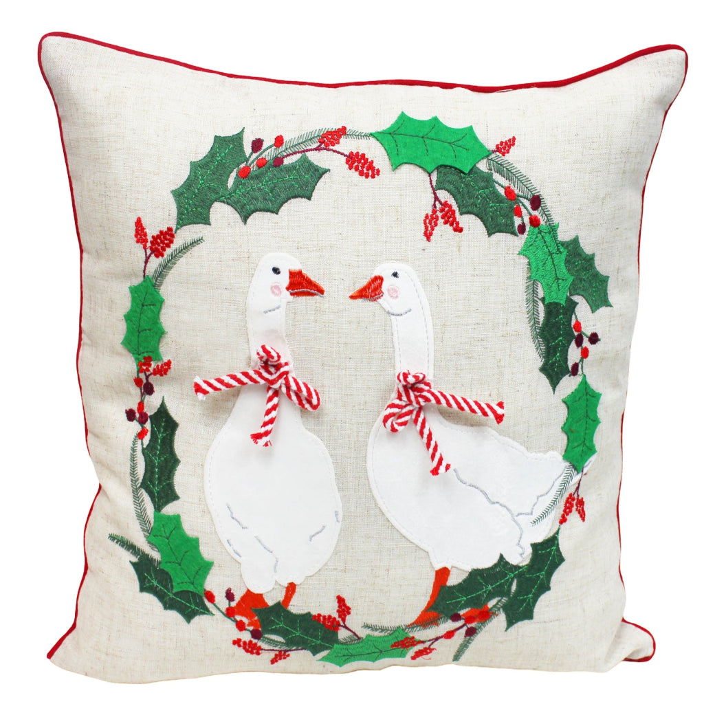 Goosey Gander Christmas Cushion