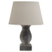 Grey Pillar Table Lamp With Linen Shade 70cm