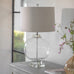 Clifton Round Glass and Solid Crystal Lamp with Shade 66cm