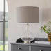 Clifton Bubbled Glass Lamp with Grey Herringbone Shade 63cm