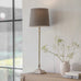 Rotherfield Nickel Candlestick Lamp with Grey Linen Shade 74cm |