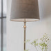Rotherfield Nickel Candlestick Lamp with Grey Linen Shade 74cm