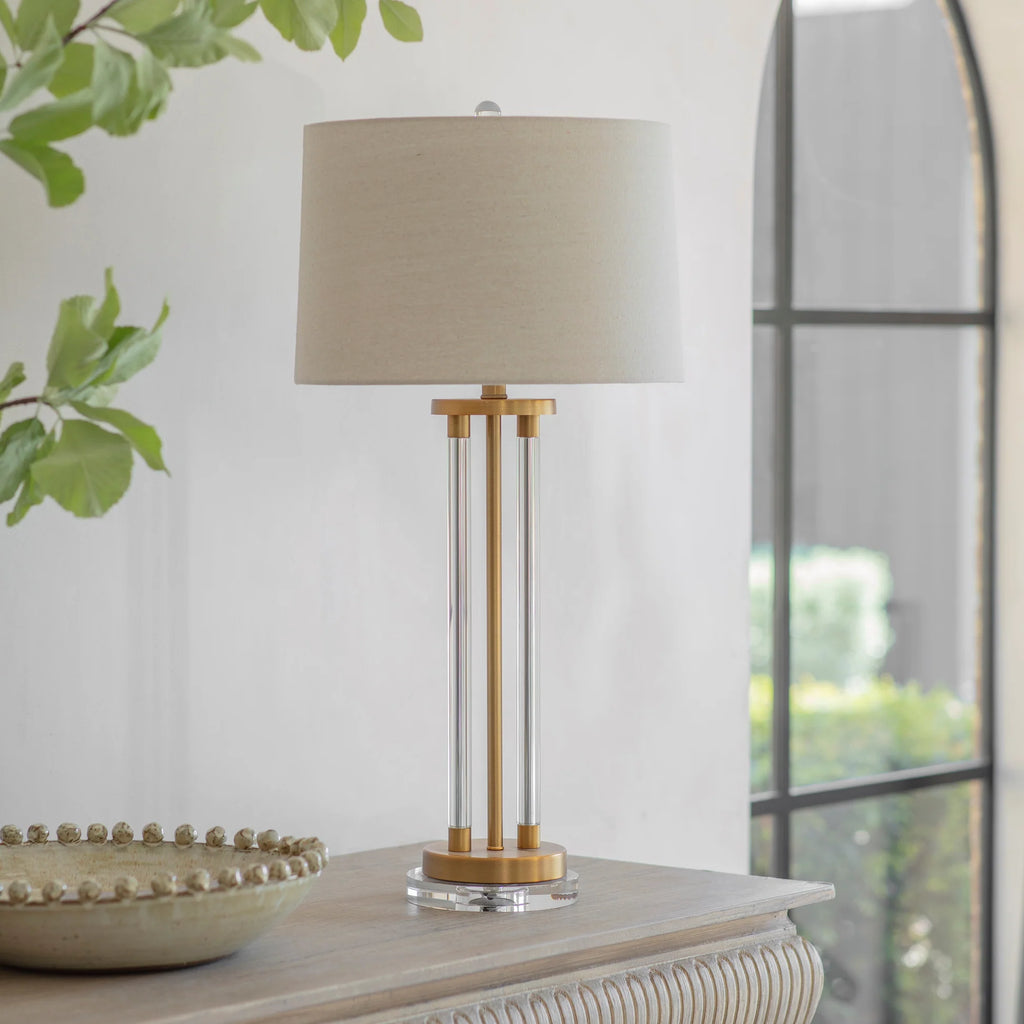 Clifton Twin Tube Glass Table Lamp 84cm