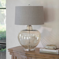Waldron Amber Glass Lamp with Shade 72cm | Annie Mo's
