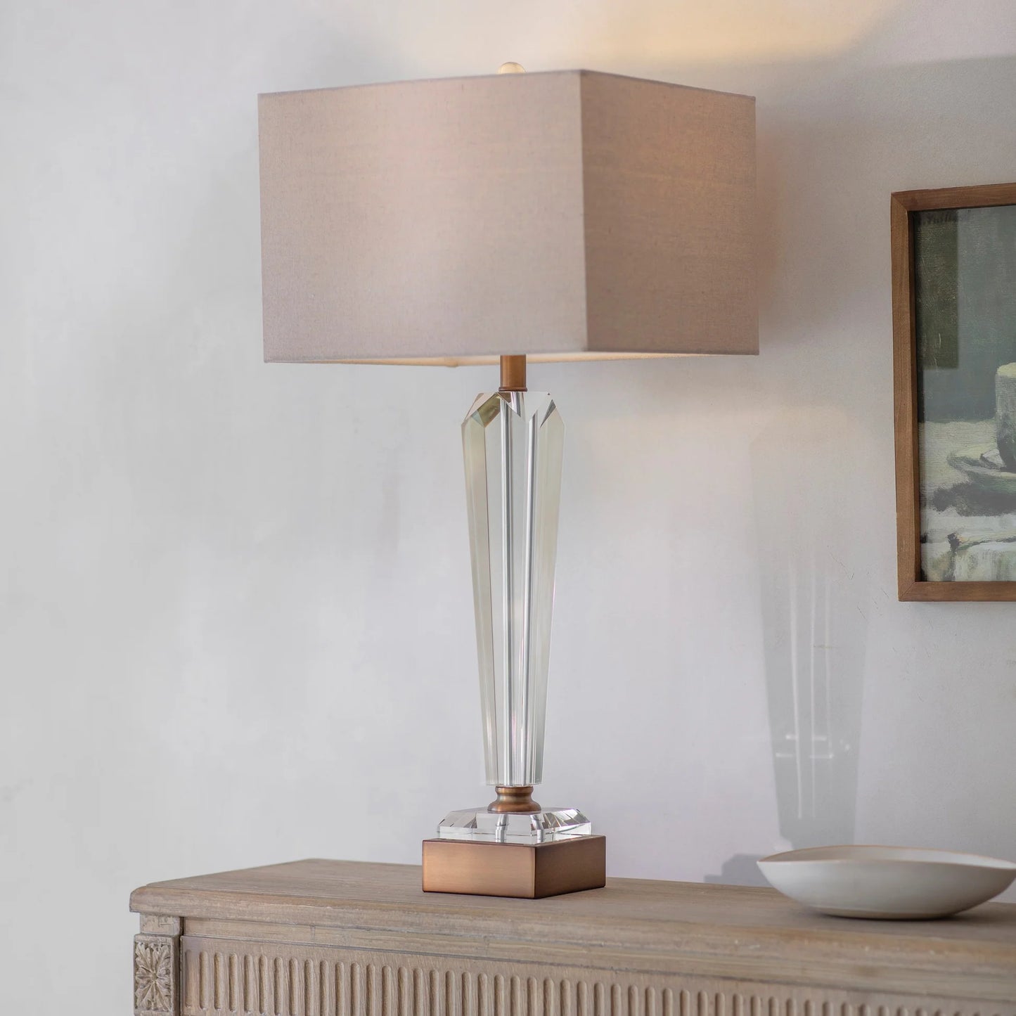 Waldron Faceted Glass Table Lamp 79cm