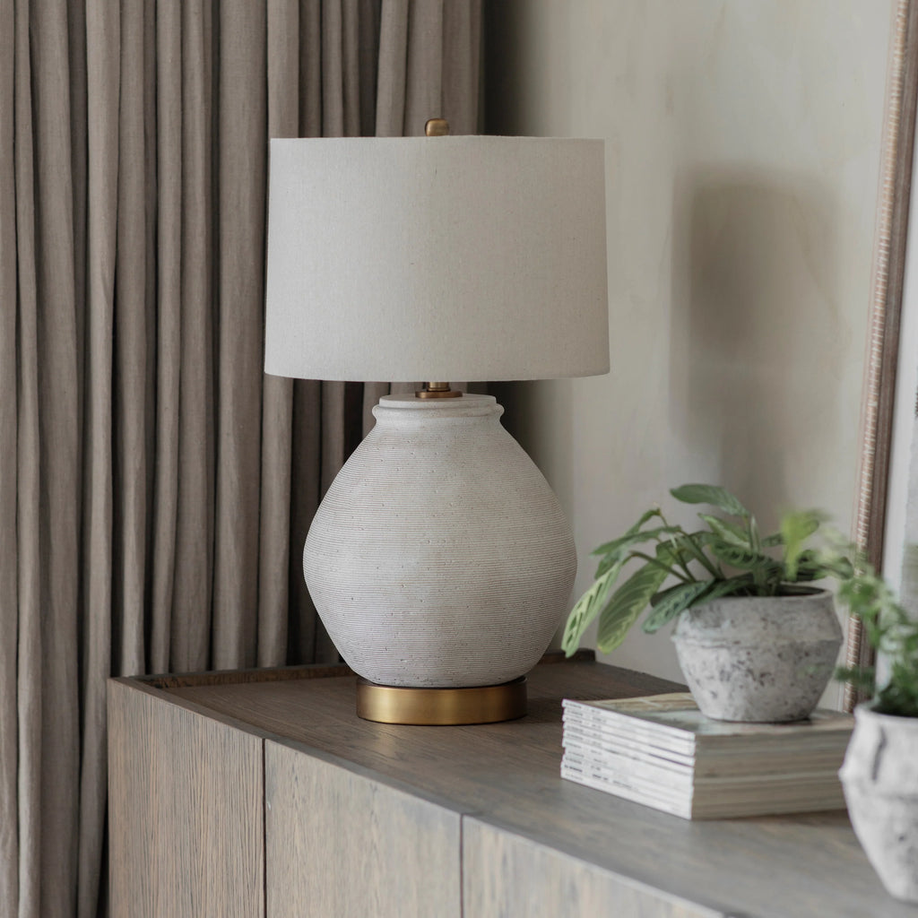 Rothbury Concrete Elliptical Table Lamp 54cm | Annie Mo's
