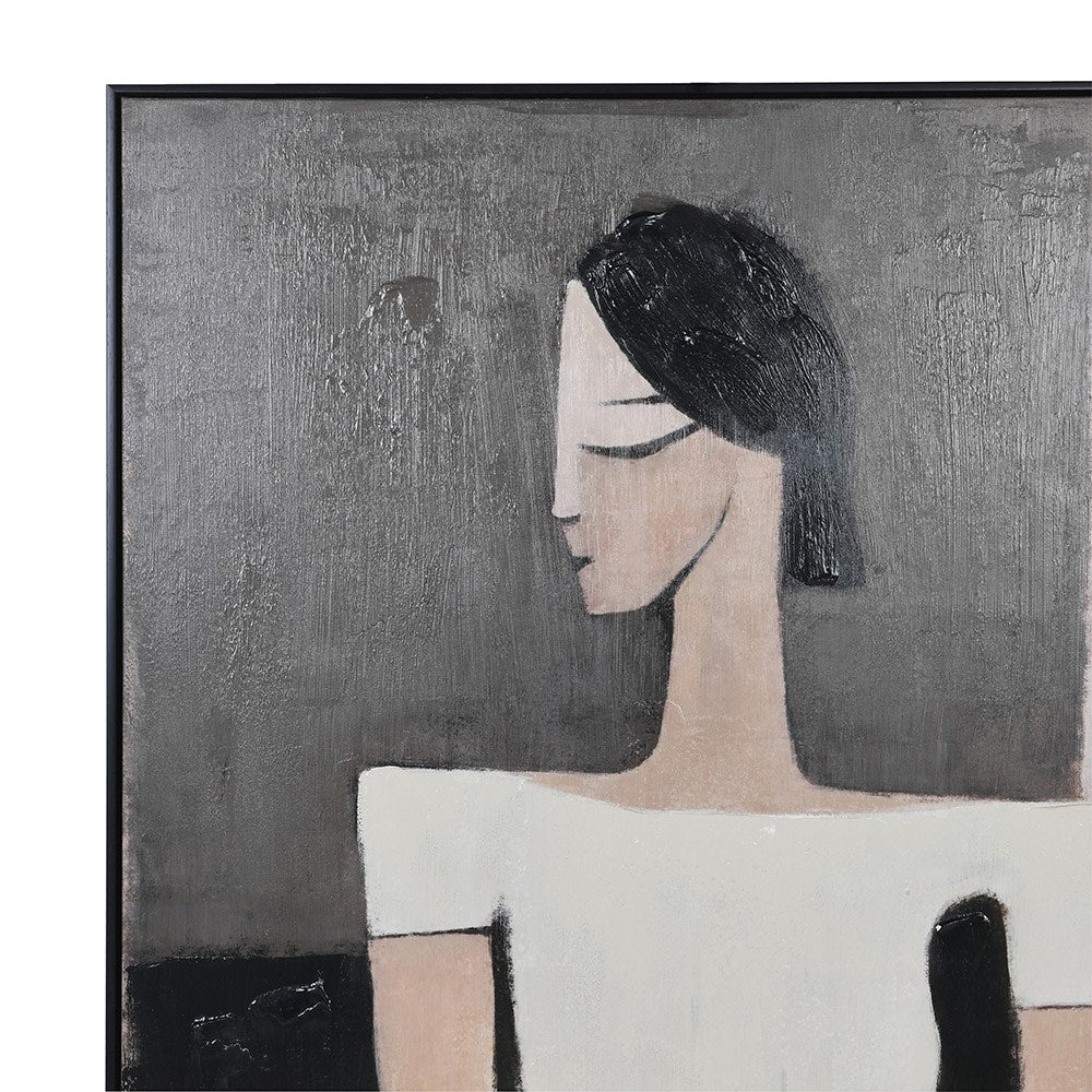 Large Framed Abstract Lady Canvas 160cm | Annie Mo's-B