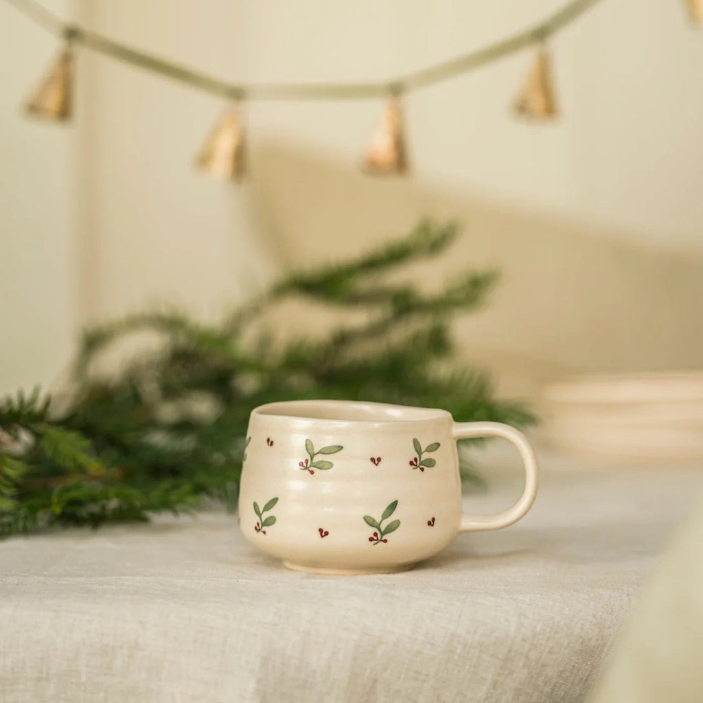 Hand Painted Mug - Holly Motifs B