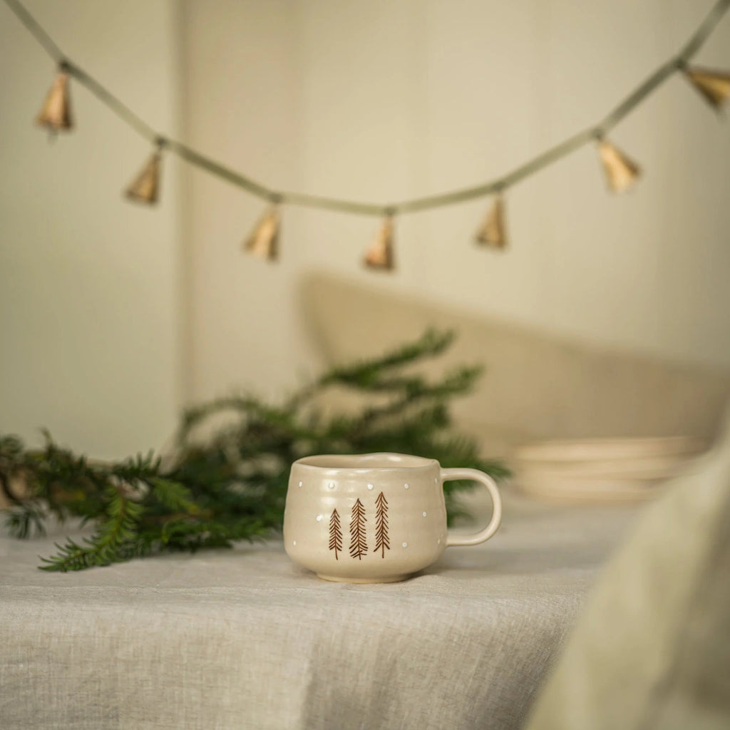 Hand Painted Mug with Nordic Pine Tree Motifs B