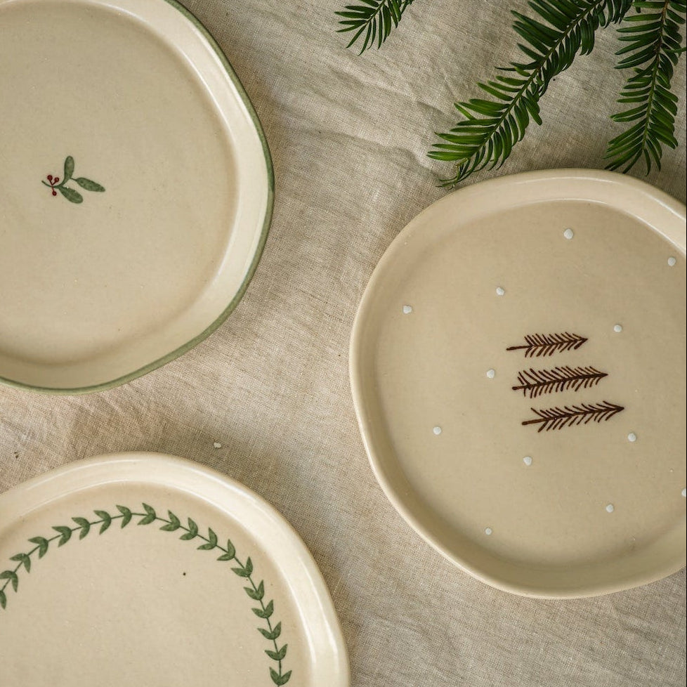 Hand Painted Snack Plate - Nordic Pine | Annie Mo's 2