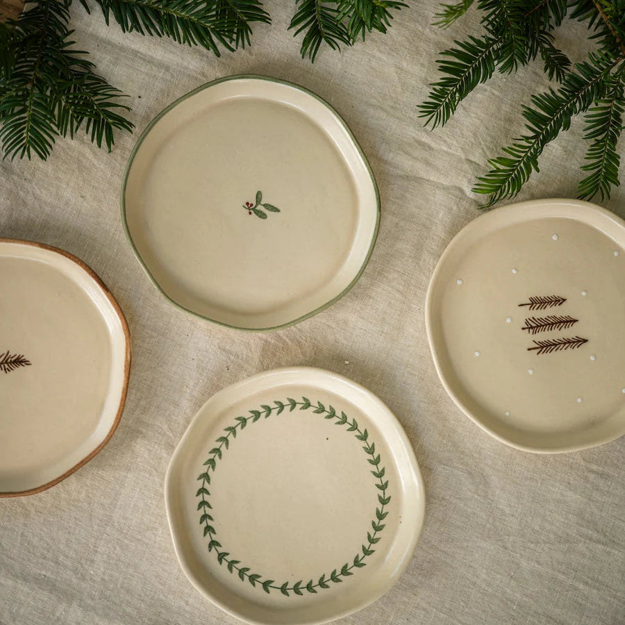 Hand Painted Snack Plate - Pine | Annie Mo's B