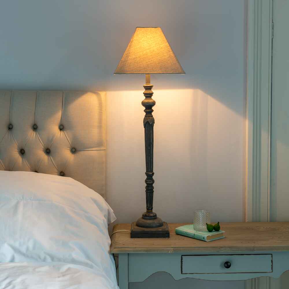 Helga Midi Lamp Antique Dark Grey With Shade 91cm