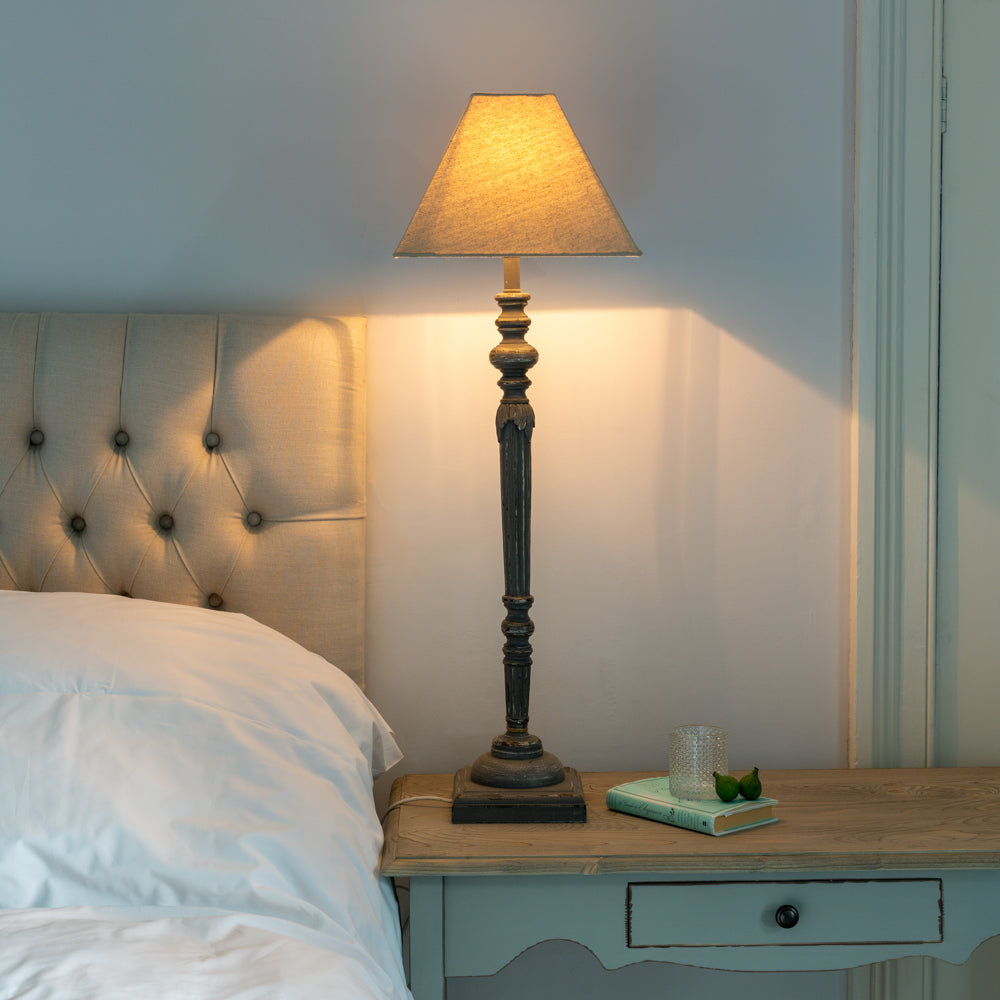 Helga Midi Lamp Antique Dark Grey With Shade 91cm