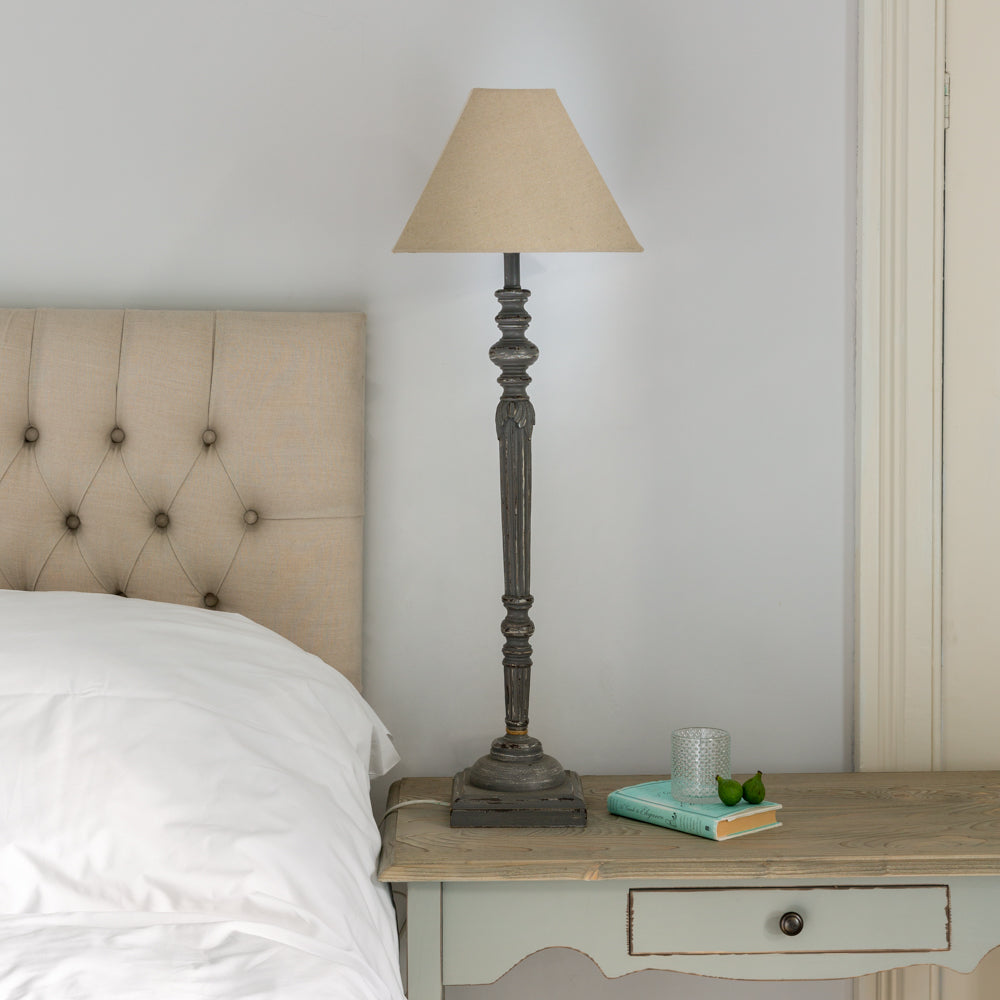 Helga Midi Lamp Antique Dark Grey With Shade 91cm | Annie Mo's