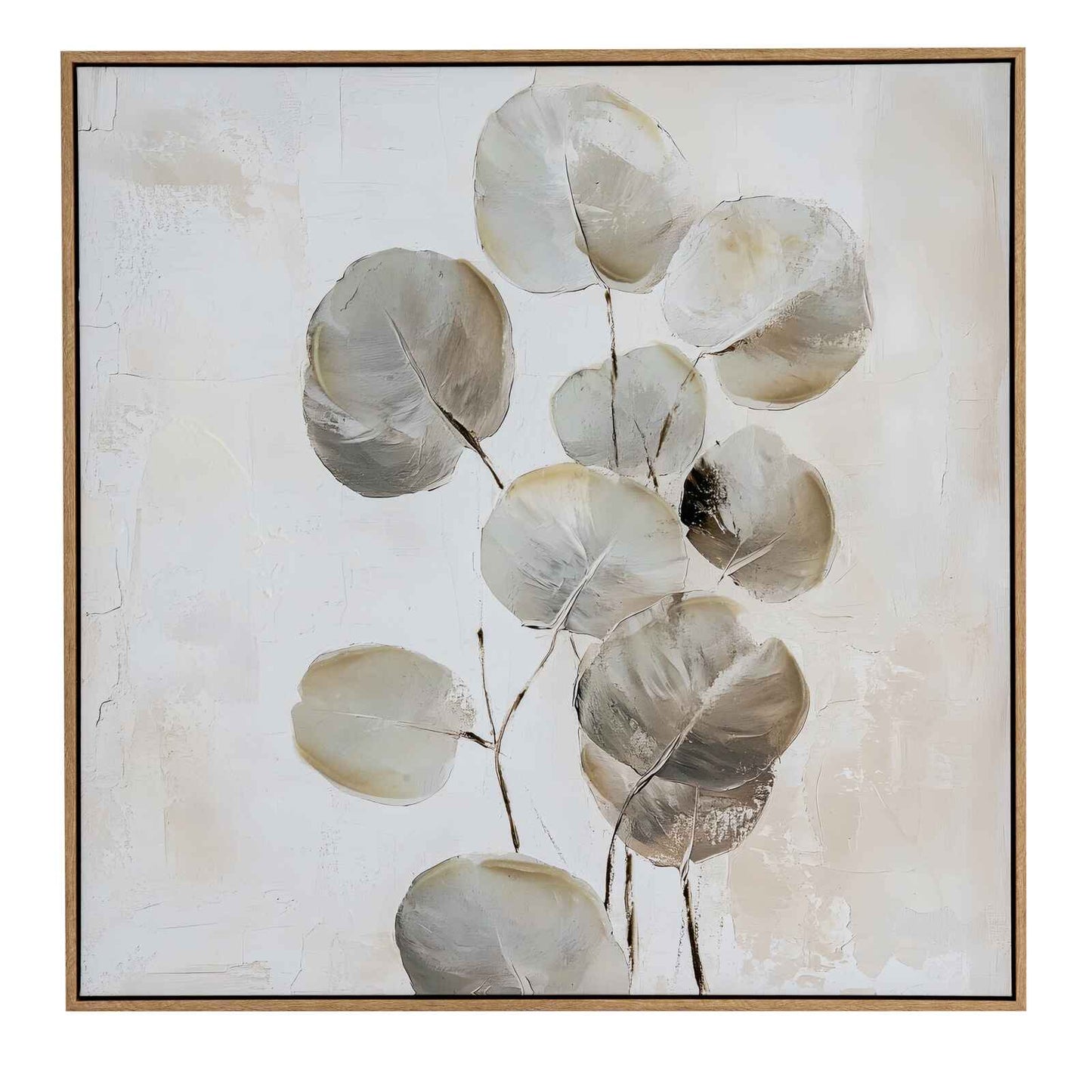 Silvra Hand Painted Canvas In Wood Frame 80cm