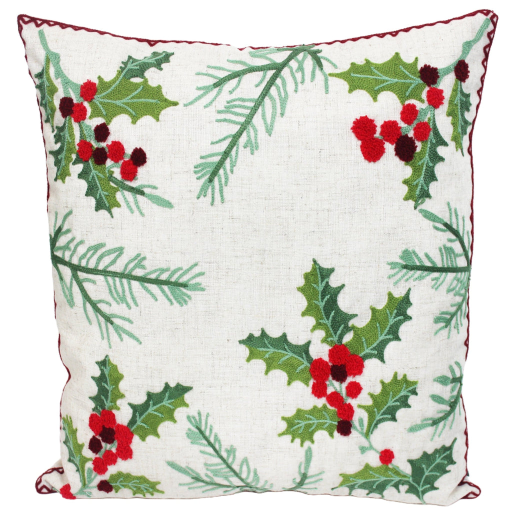Holly Hedgerow Christmas Cushion
