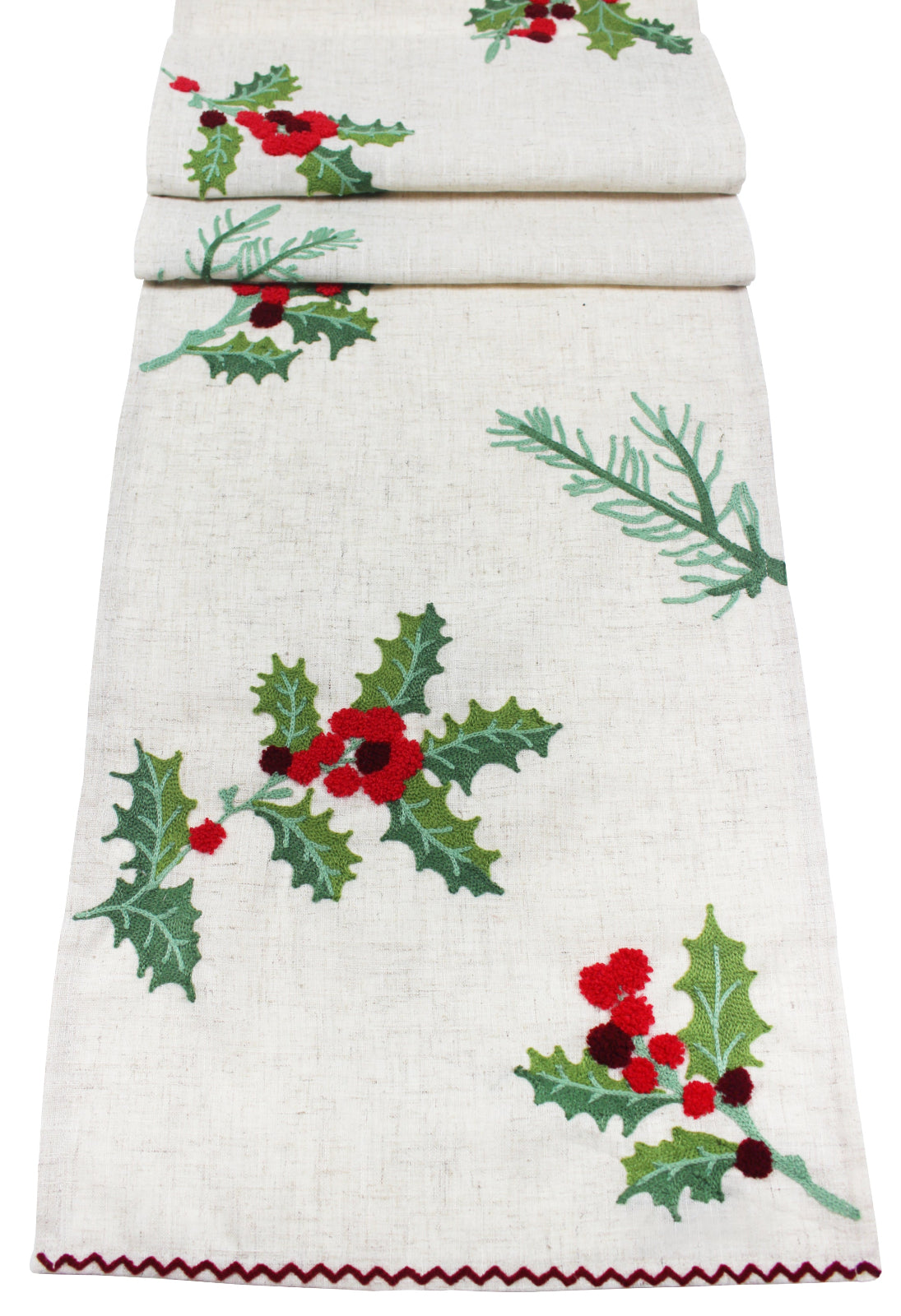 Holly Hedgerow Christmas Table Runner 190cm-B