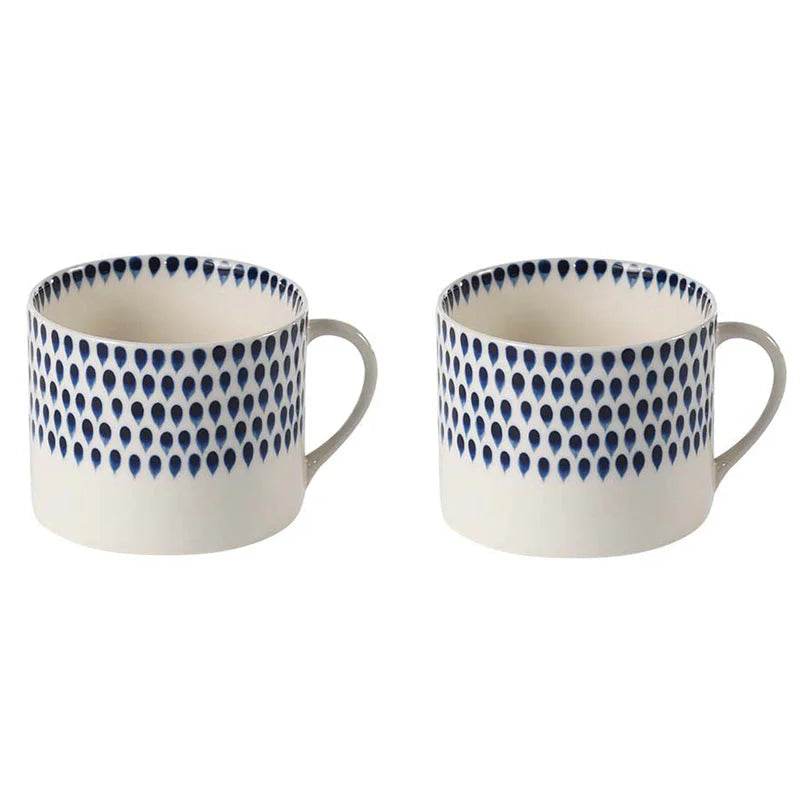 Indigo Drop Mug - Large (Set of 2)