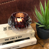Plum Glass Tea Light Candle Holder 12cm - CLEARANCE | Annie Mo's