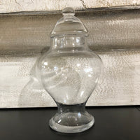 Small Clear Glass Ginger Jar with Lid 31cm
