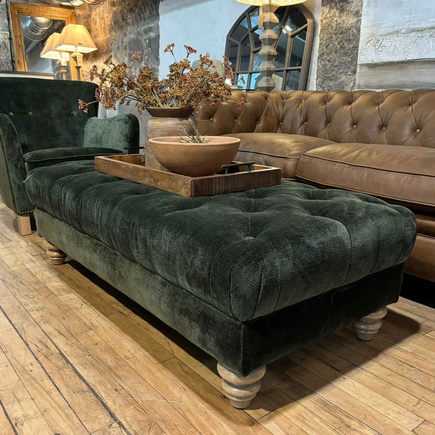Stax Large Footstool | Fabrics-B